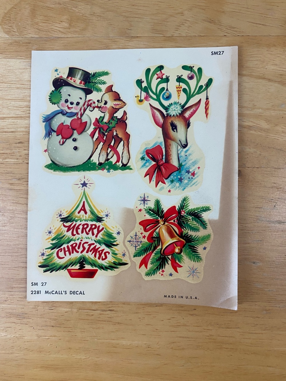 Vintage 1957 McCall’s Christmas Decals 2281/SM27
